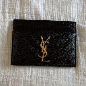 Yves Saint Laurent Black and Gold Card Holder